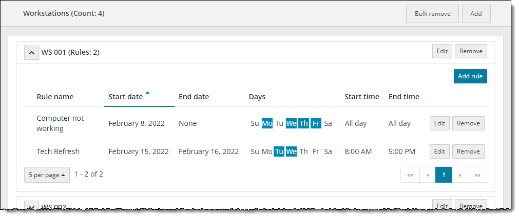 English (United States) date and time format for workstations.